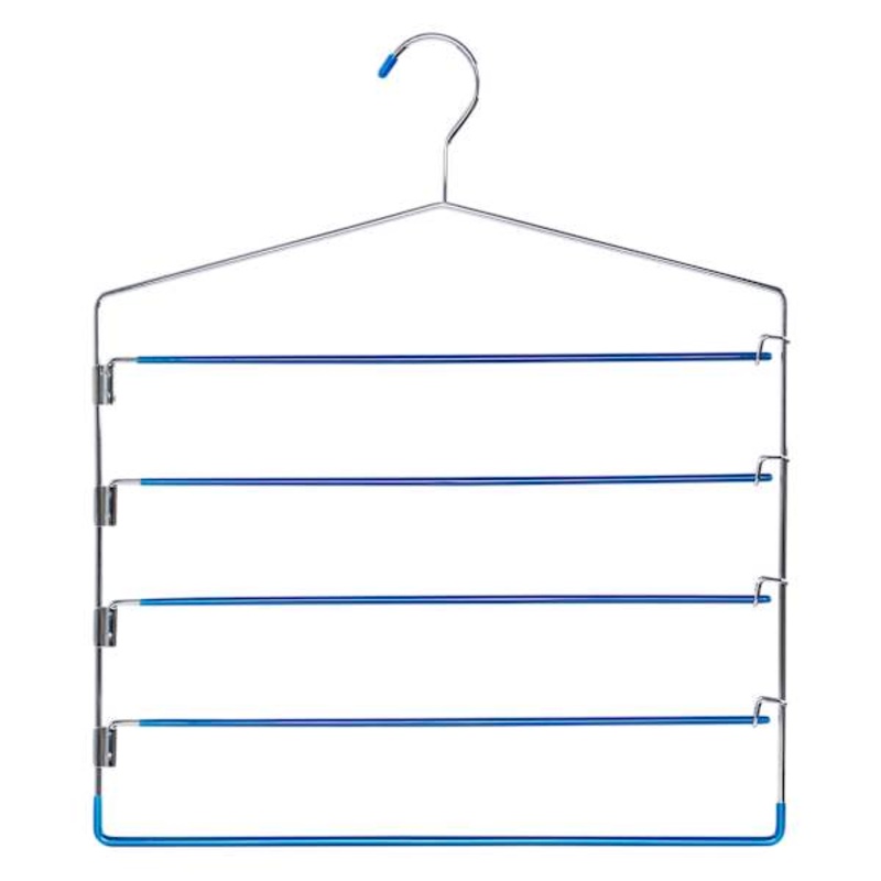 5-Tier Blue Gel Grip Clip Swing Arm Shirt Hanger
