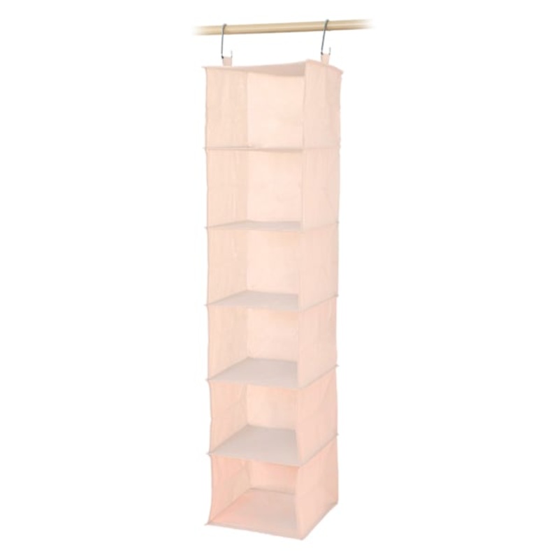 6-Piece Hanging Closet Organizer Set, White Smoke
