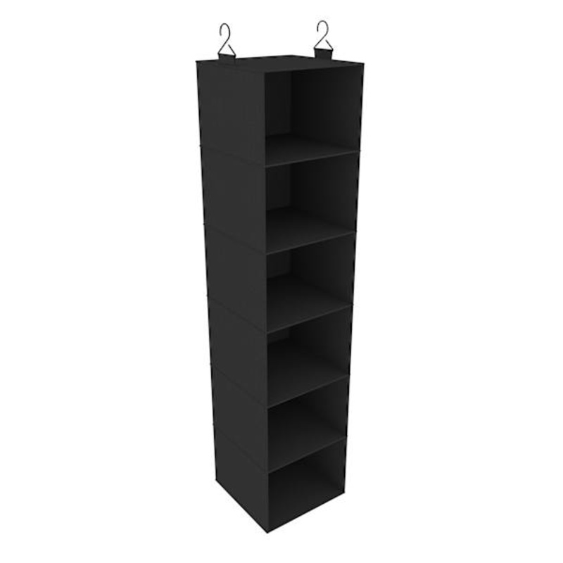 6-Shelf Hanging Closet Storage Organizer, Black