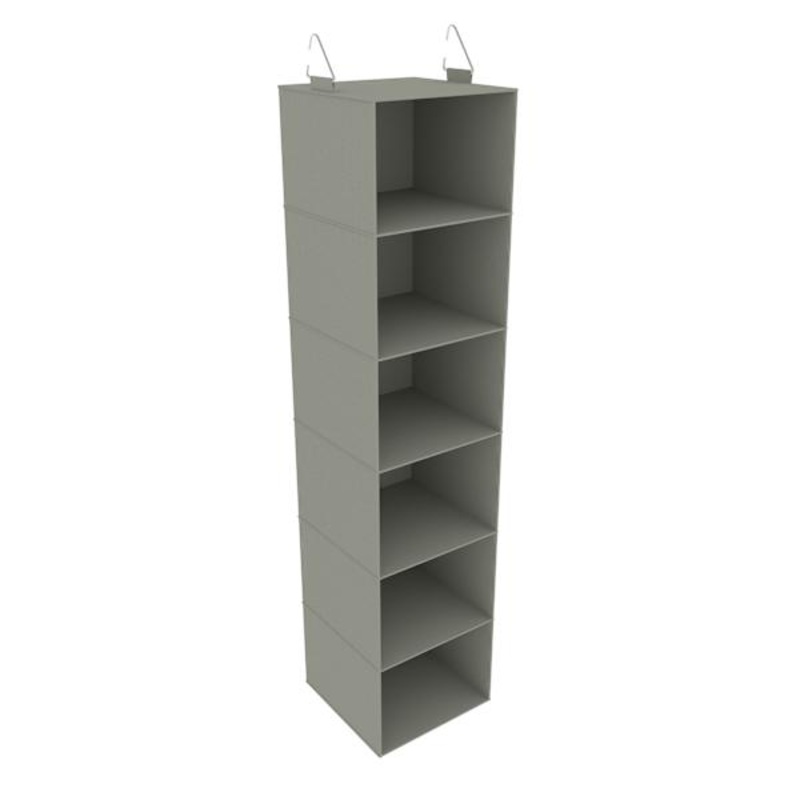 6-Shelf Hanging Closet Storage Organizer, Grey