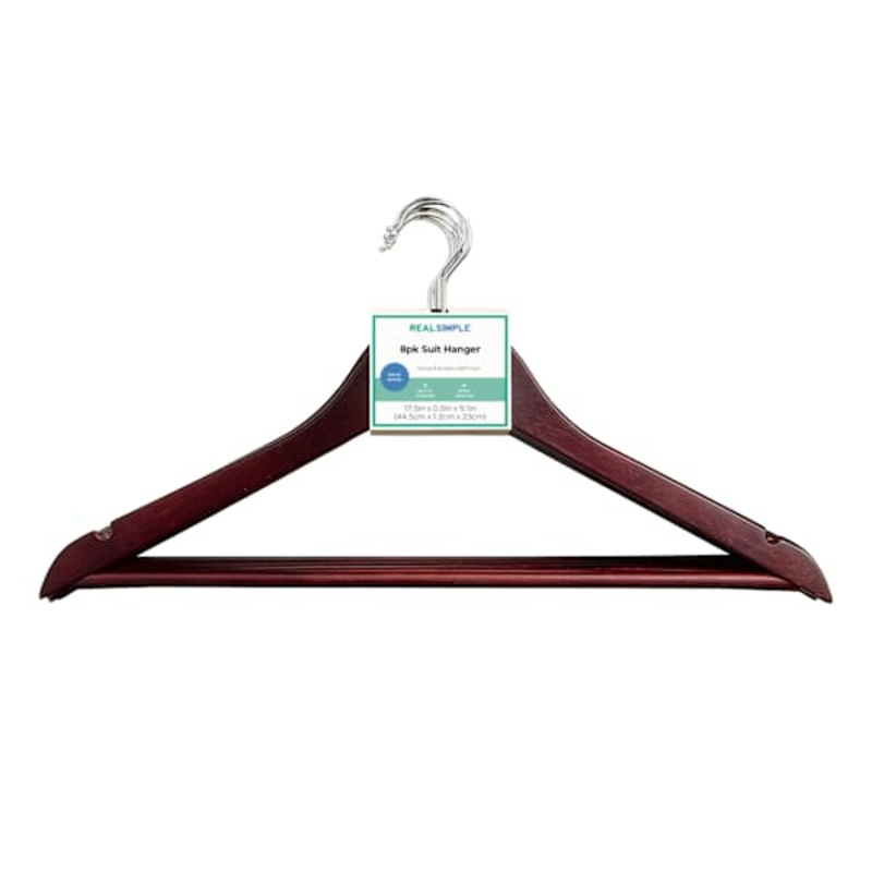 8-Pack Wood Suit Hanger, Espresso