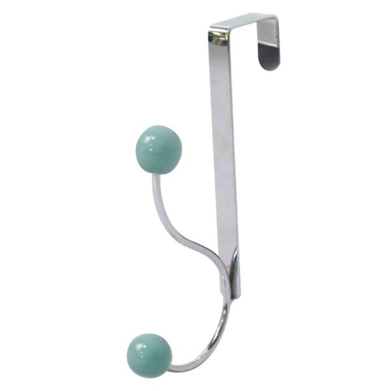 Blue Wire & Jasmine Chrome Over the Door Hook