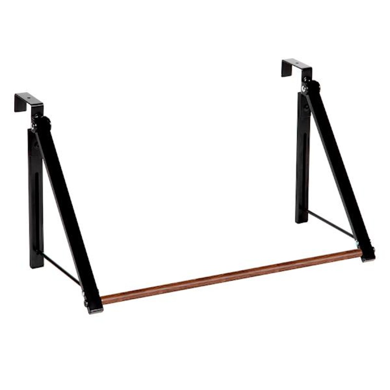Jami Over the Door Rack with Wood Grain & Black Frame