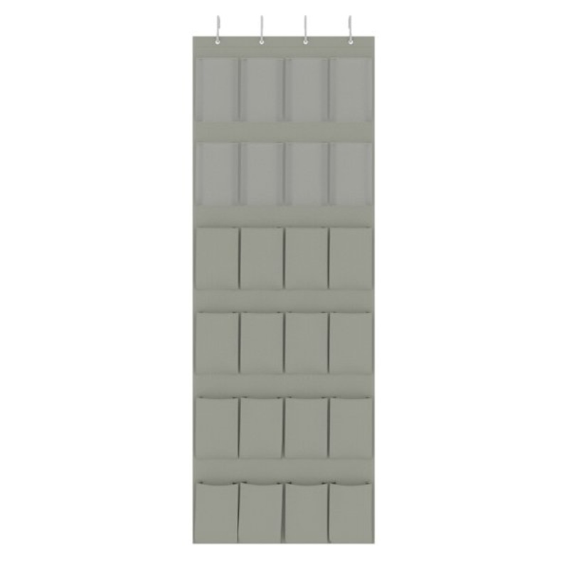 Over The Door Fabric Shoe Closet Organizer, Grey
