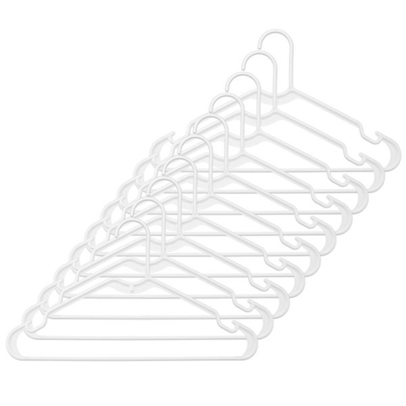 Set of 10 Tubular Hangers, White