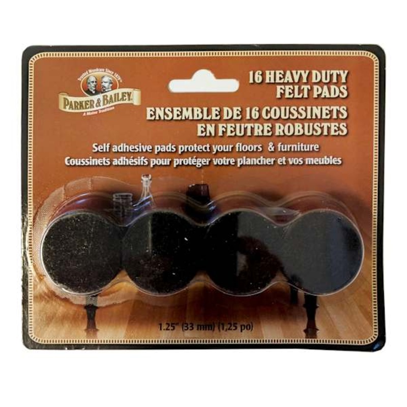 16-Pack Black Felt Furniture Pads, 1.25″