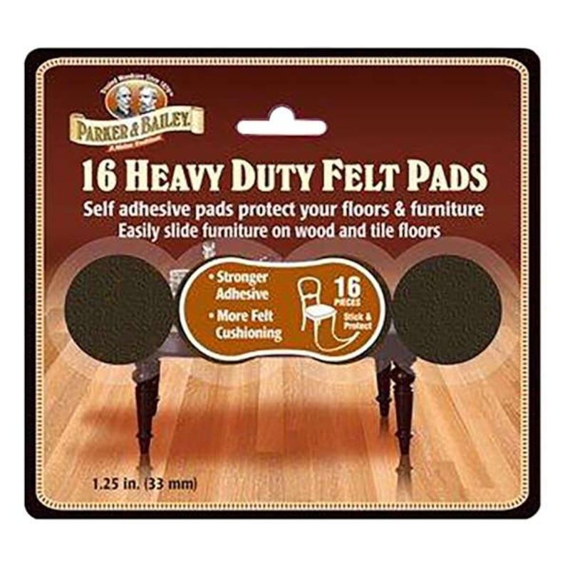 16-Pack Brown Felt Furniture Pads, 1.25″