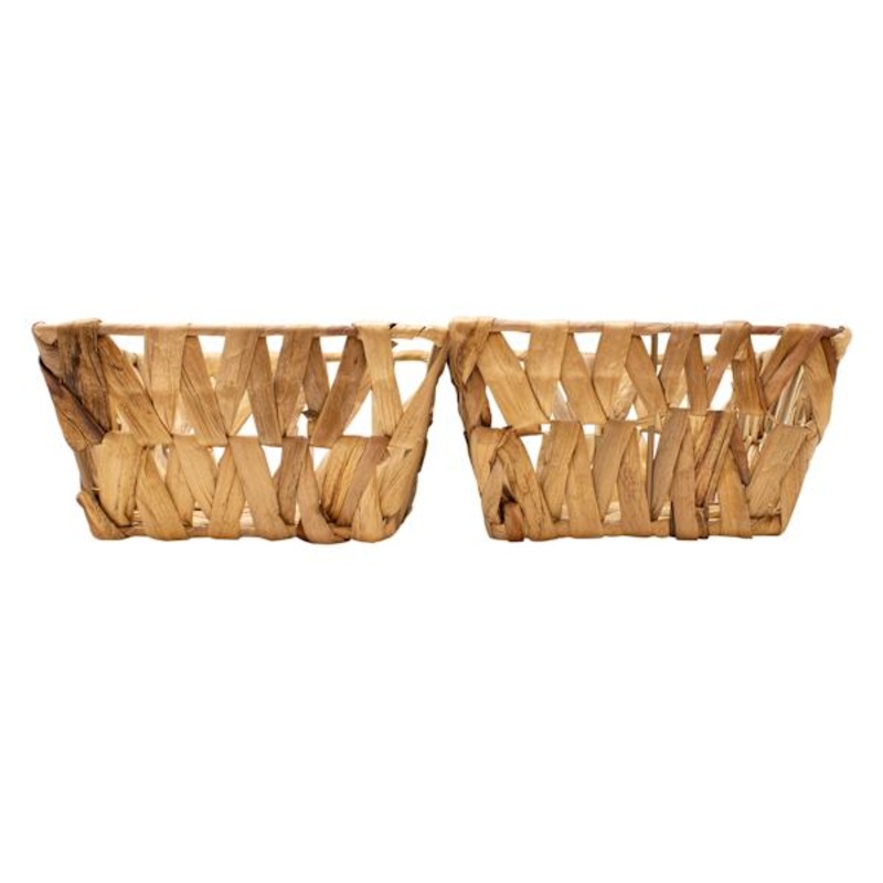2-Piece Kids Rectangle Natural Storage Basket