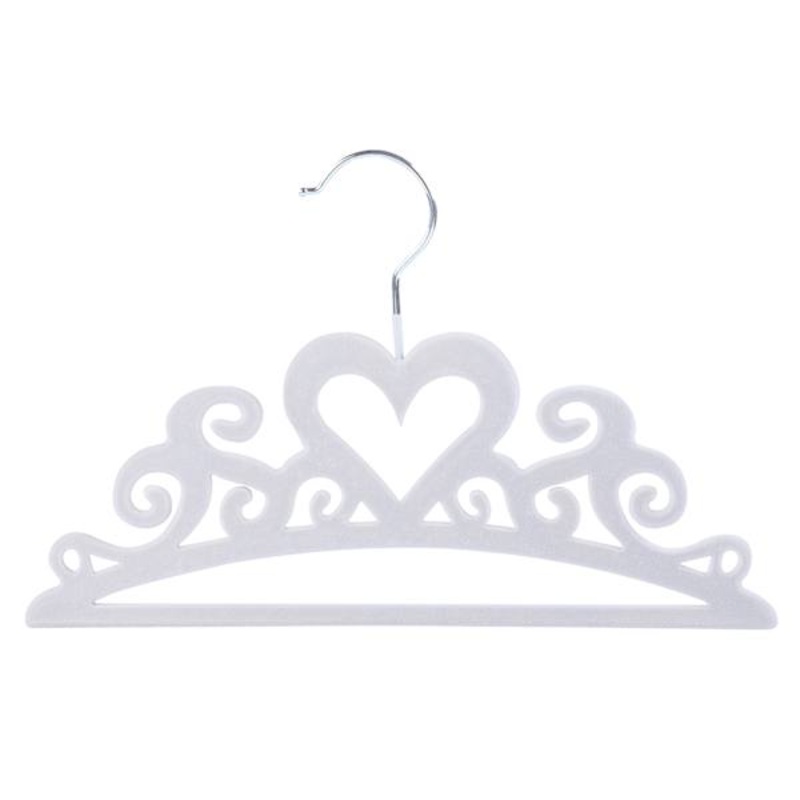 5-Pack Kids Flocked Tiara Hanger, Grey