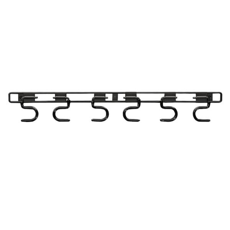 6-Piece Black Metal Hook System
