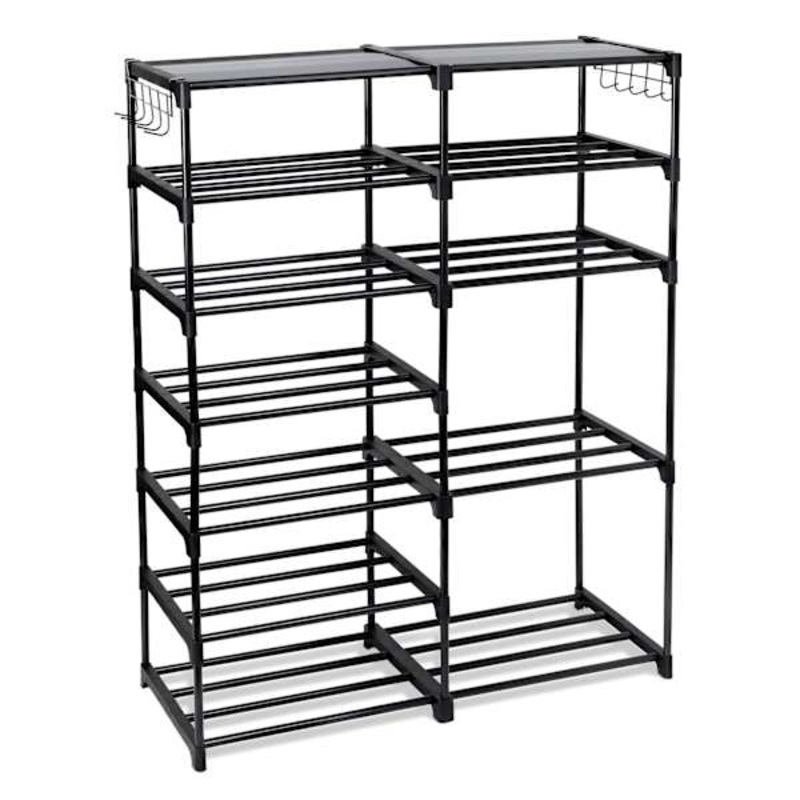 7-Tier Black Shoe Rack