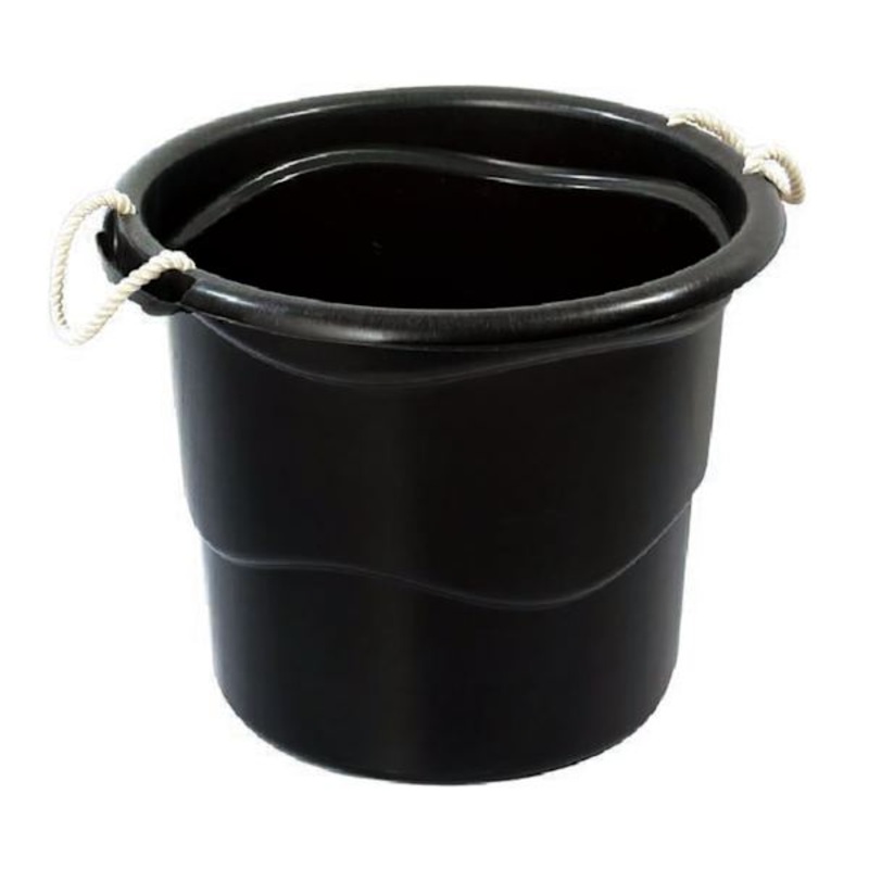 Black Bucket with Rope, 65l