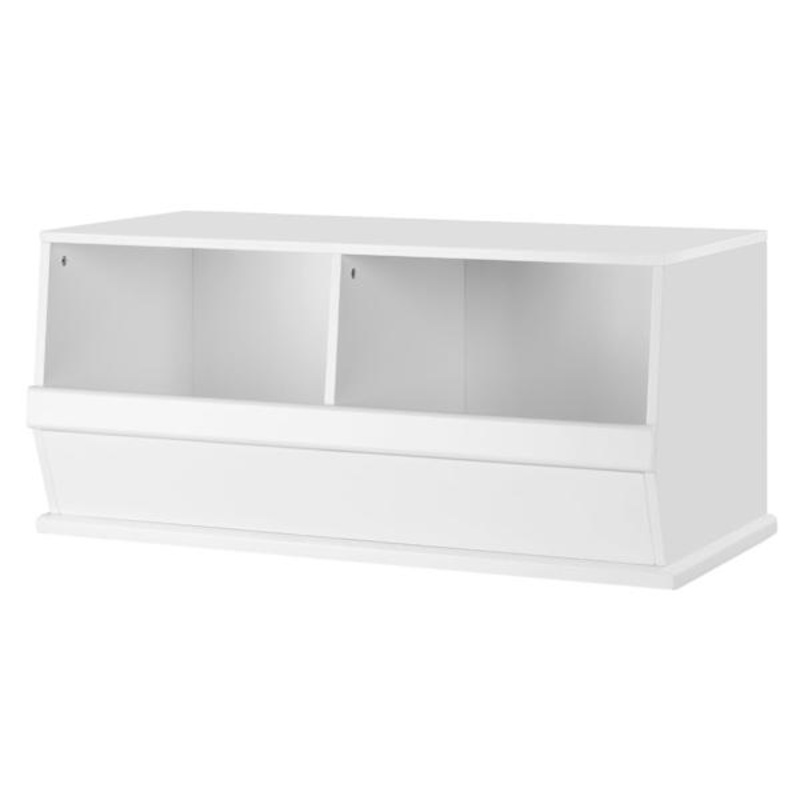 Kids Double Toy Bin, White