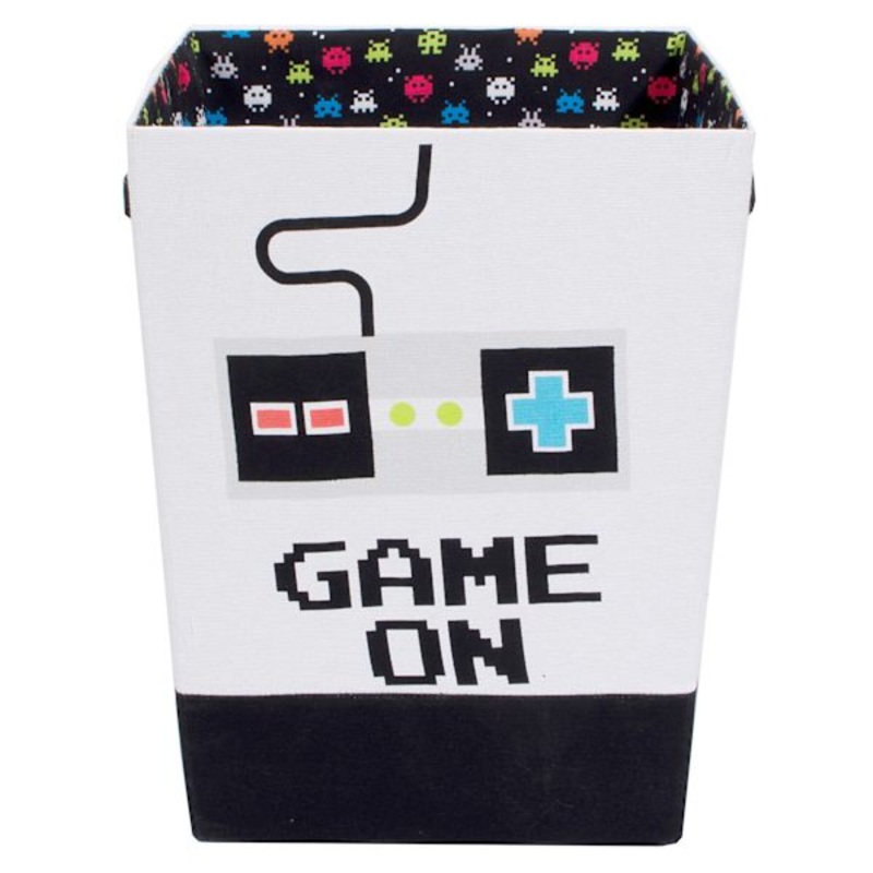 Kids Game On Hard Sided Tapered Laundry Hamper, Medium