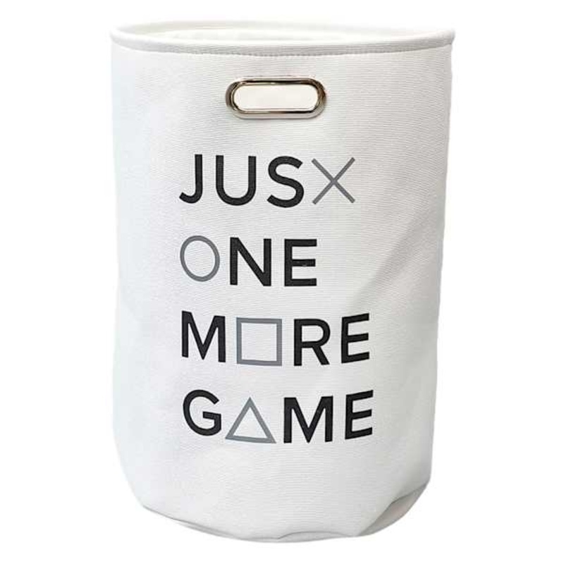 Kids Just One More Game White Laundry Hamper, Large