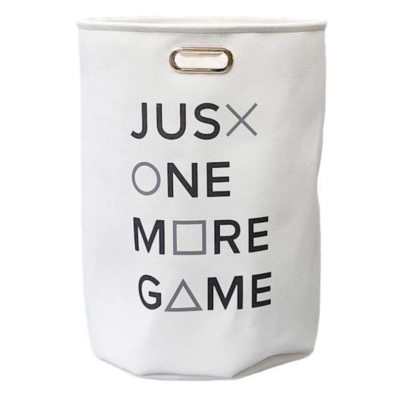 Kids Just One More Game White Laundry Hamper, Medium