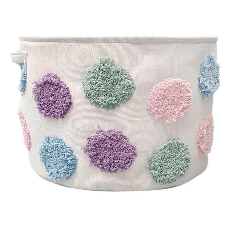 Kids Polka Dot Fabric Storage Basket, Small