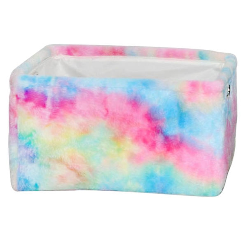 Kids Rainbow Plush Storage Bin, Small