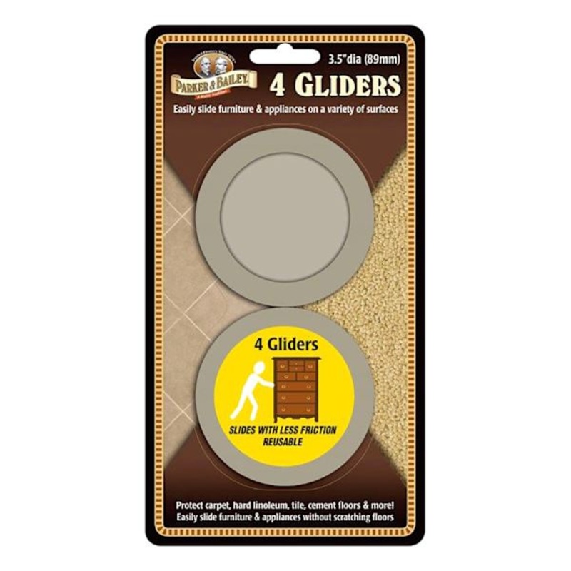 Parker & Bailey 4-Pack Hard Floor Gliders, 3.5″