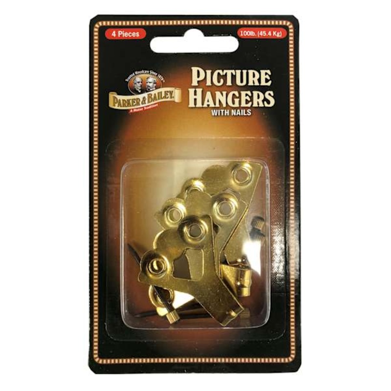 Parker & Bailey 4-Pack Picture Hangers with Nails, 100lb