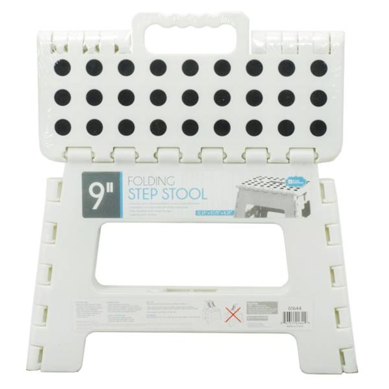 White Foldable Step Stool, 9″