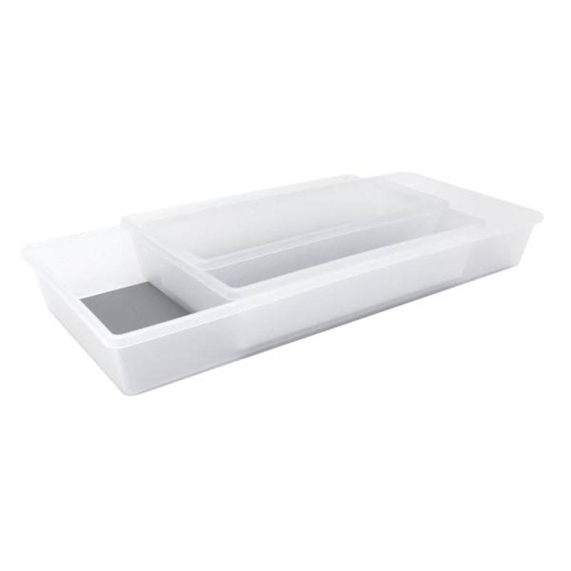 3-Piece Rectangle & Square Draw Organizer, White Frost
