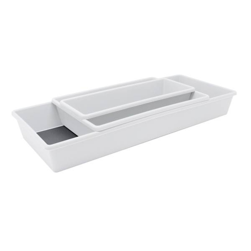 3-Piece Rectangle & Square Drawer Organizer, White