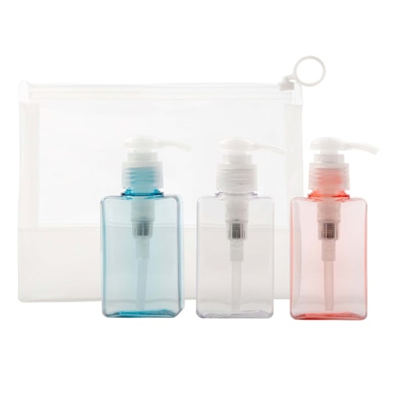 5Pc – Translucent Travel Pump Bottle Set
