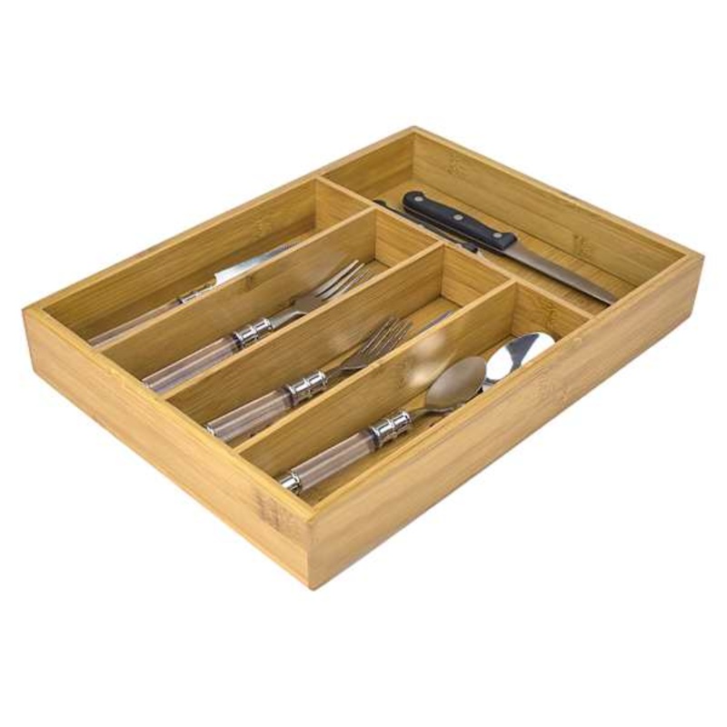 Bamboo Wood Cutlery Tray, 10×14