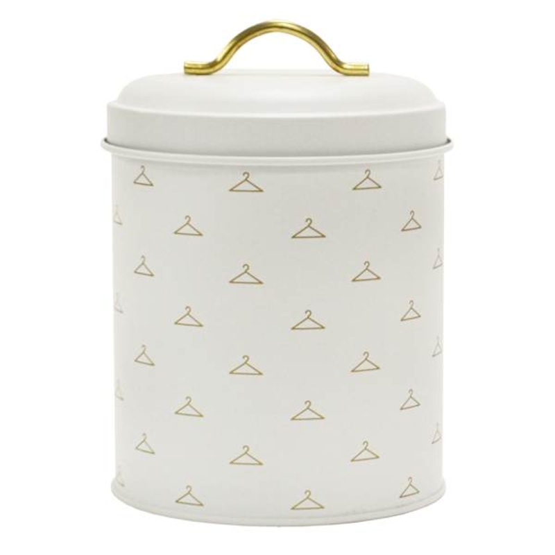 Matisse White & Gold Round Canister, Medium
