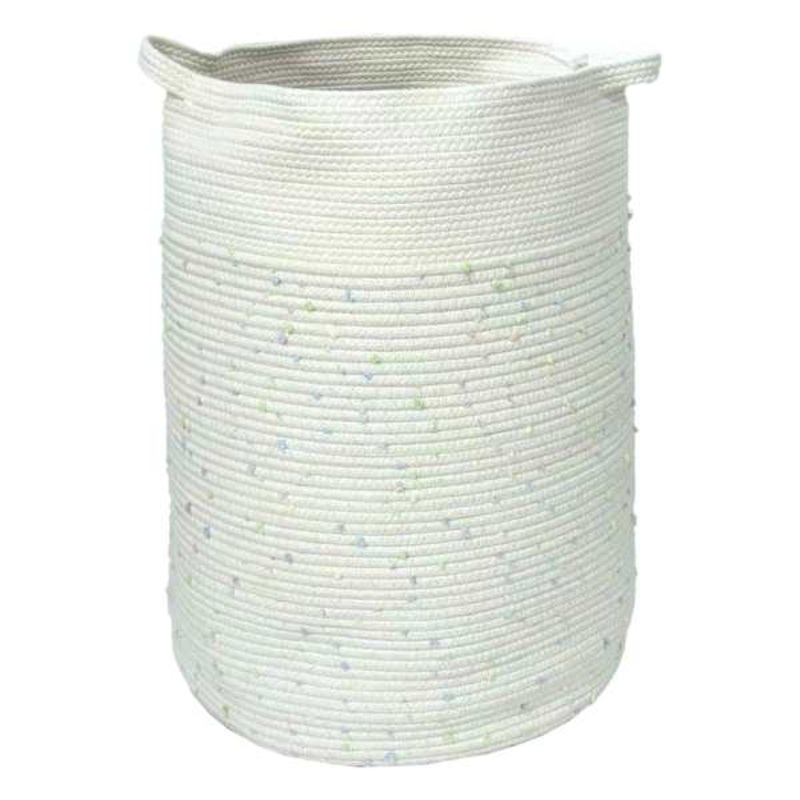 Tiny Dreamers Kids Poly Rope Pastel Dot Hamper, Small