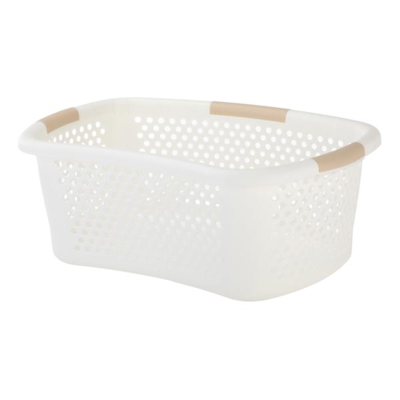 2-Tone Laundry Hip Basket, White