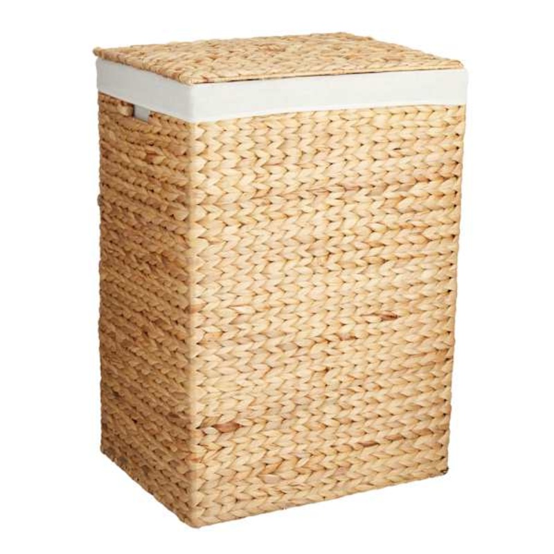 Natural Water Hyacinth Laundry Hamper, Medium