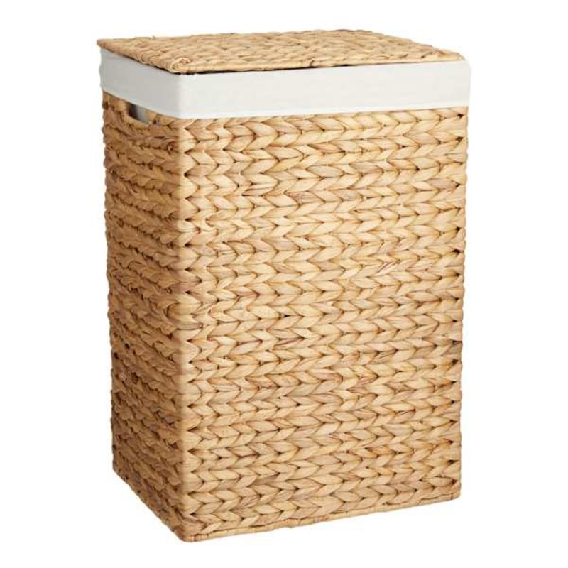Natural Water Hyacinth Laundry Hamper, Small