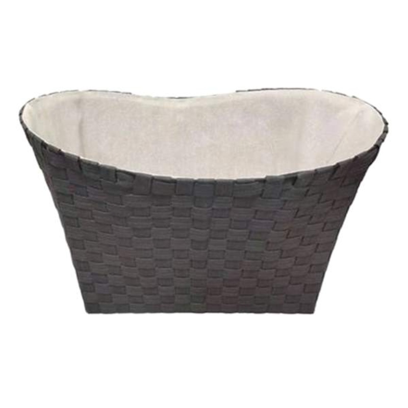 Non Woven Oval Bottom Laundry Basket with Liner, Grey