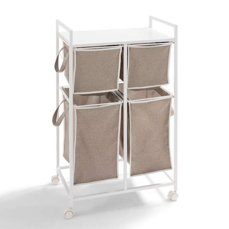 Rolling 4-Compartment Laundry Sorter with Removable Bags Hamper
