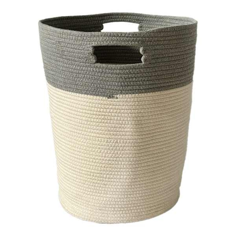 Round Fabric Laundry Hamper, Blue