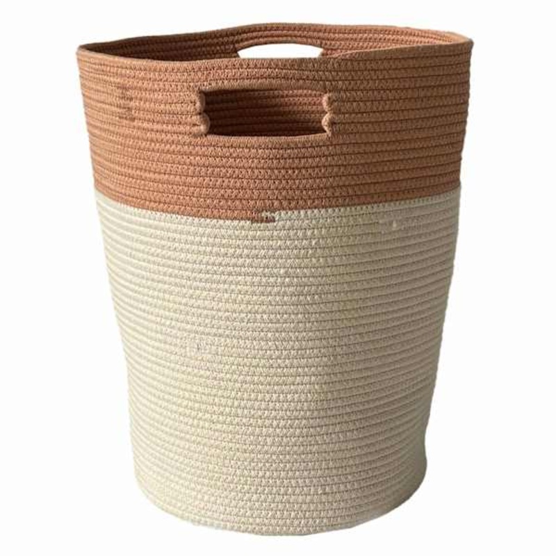Round Fabric Laundry Hamper, Orange