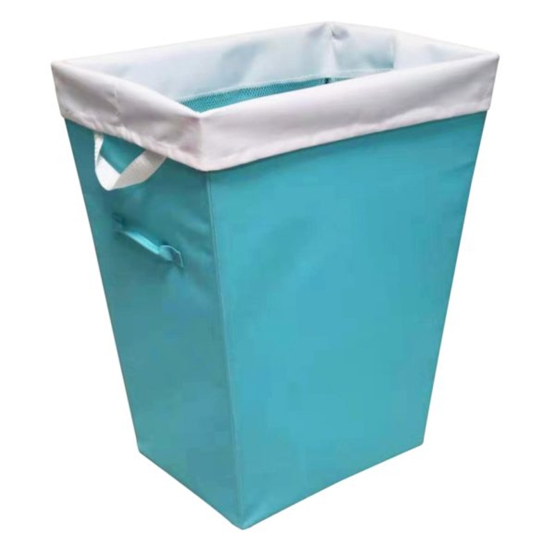 Tapered Laundry Hamper with Mesh Liner, Aqua
