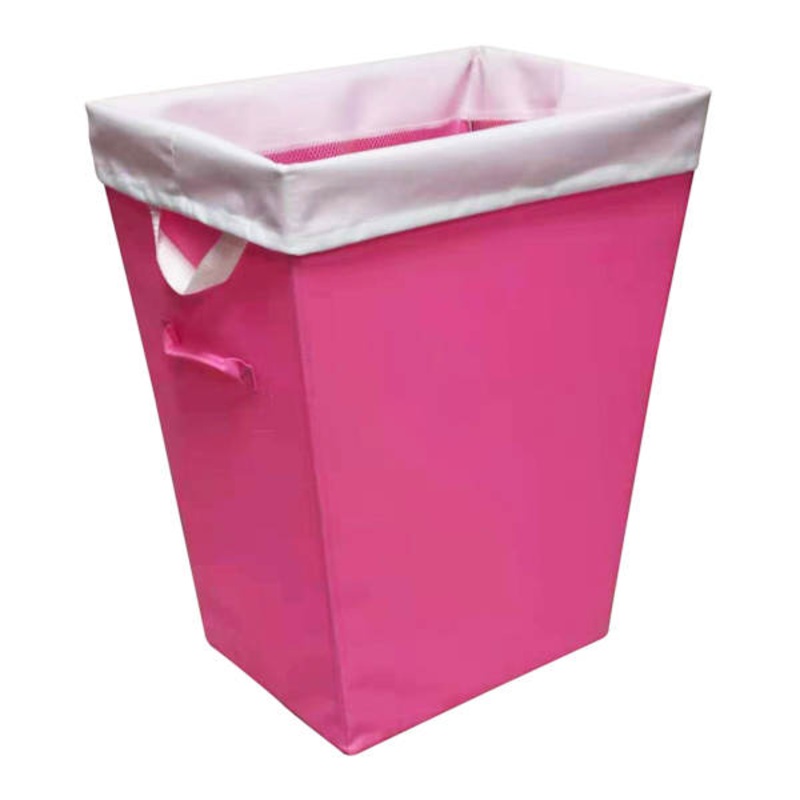Tapered Laundry Hamper with Mesh Liner, Pink