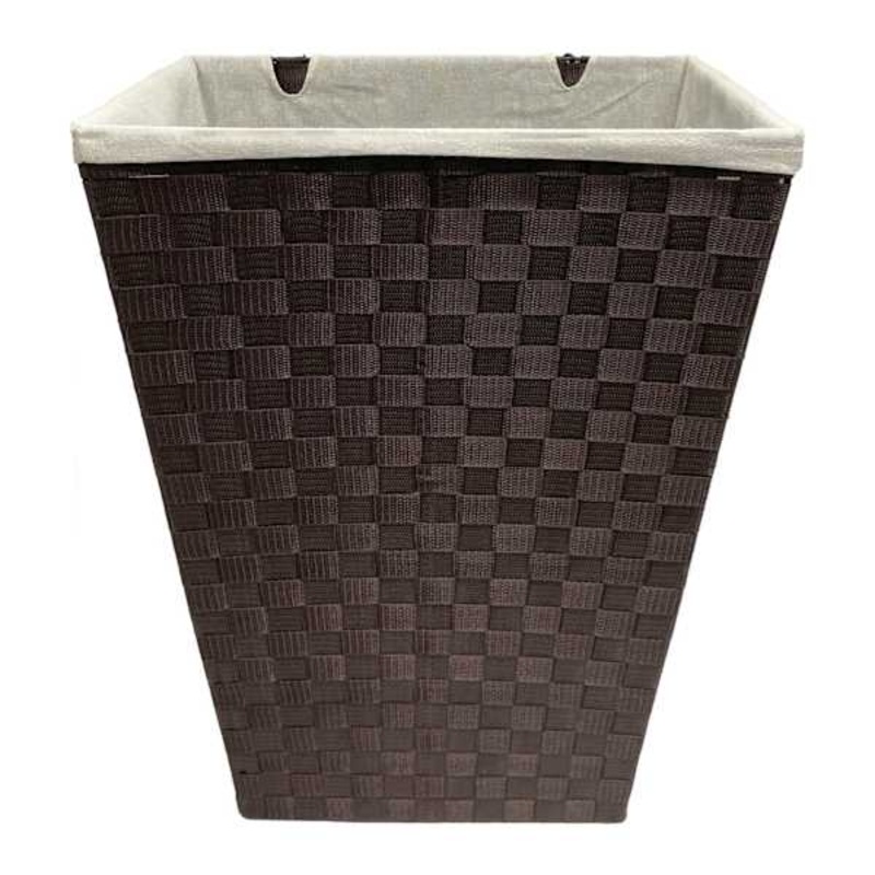Woven Band Laundry Hamper with Lid & Removable Liner, Espresso