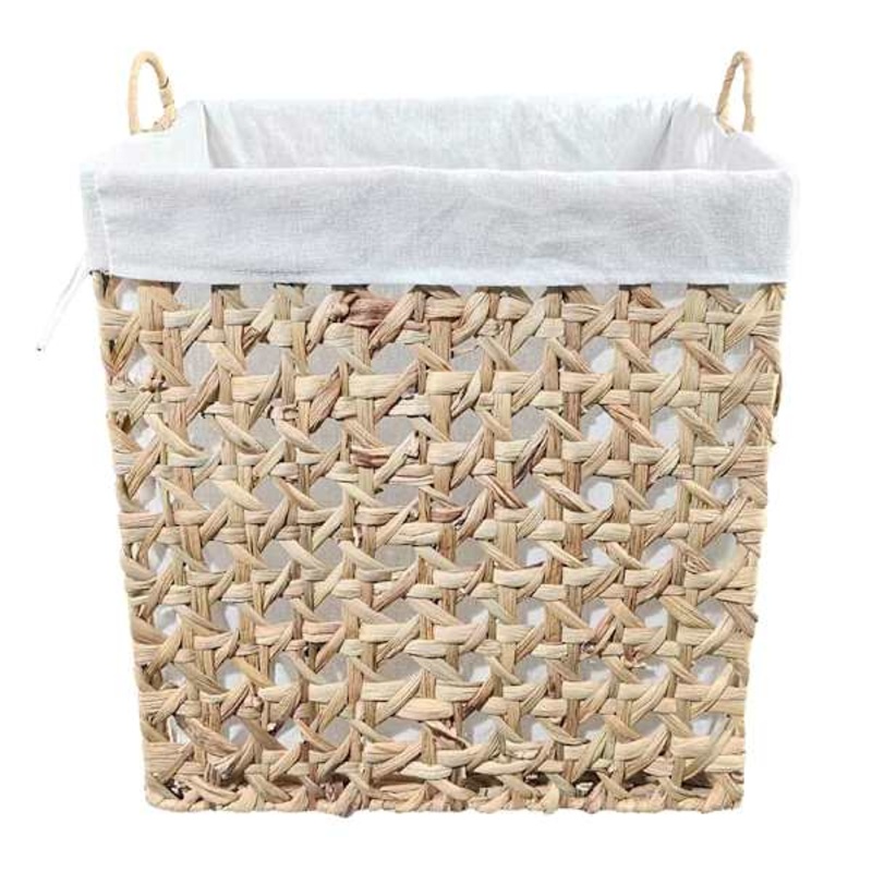 Woven Water Hyacinth Wicker Laundry Hamper, Large