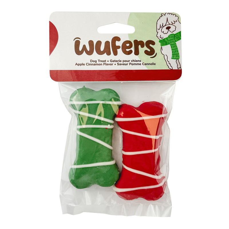 Wufers Apple Cinnamon Bone Shaped Dog Treat 2 Pack