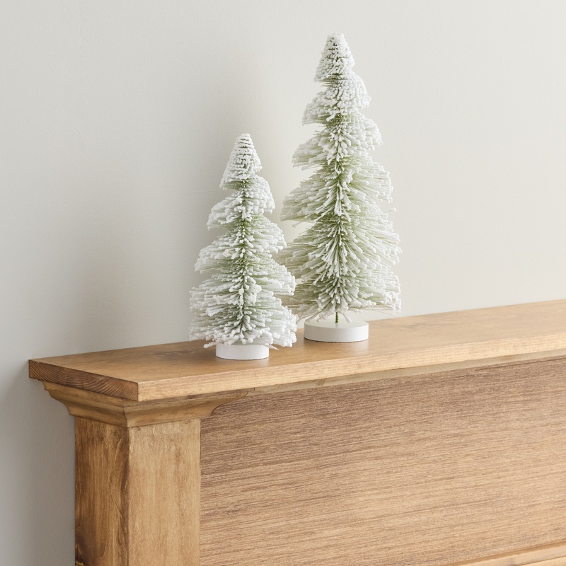 White Flocked Spiral Tree Tabletop Decor