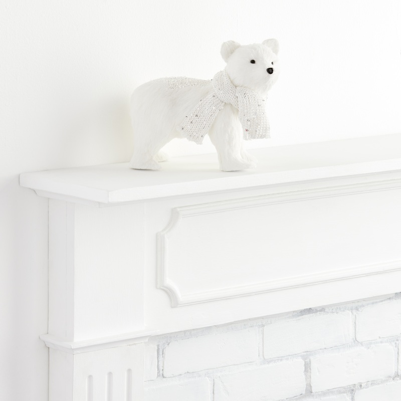 White Polar Bear With Scarf Decor