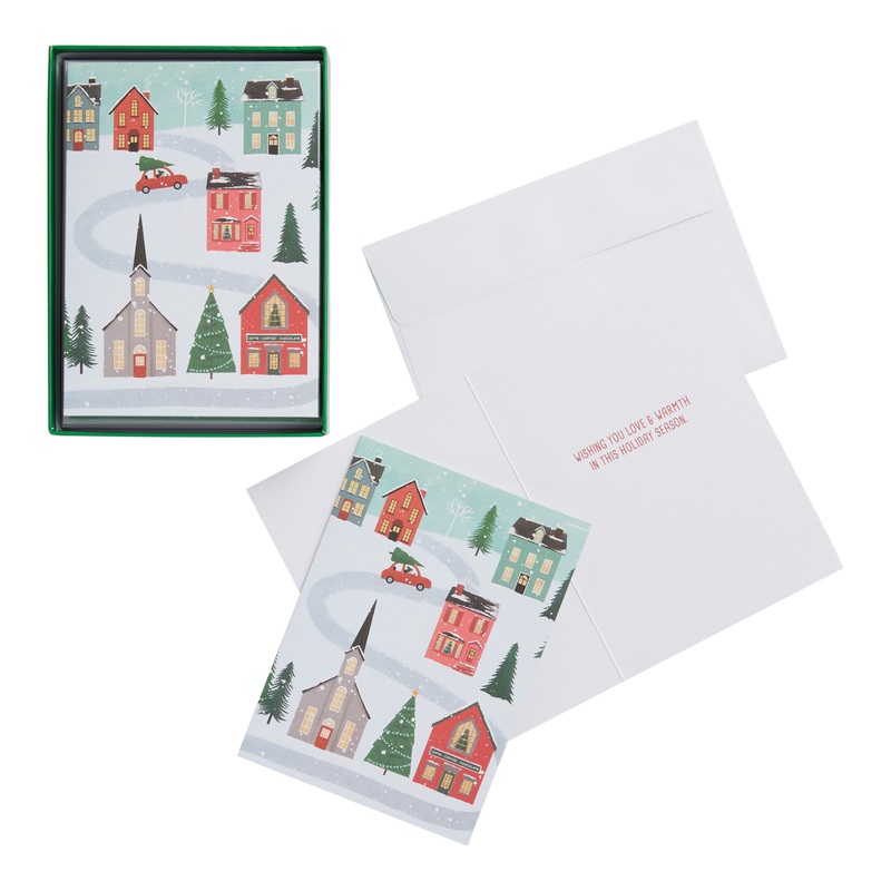 Winter Village Boxed Holiday Cards 15 Count