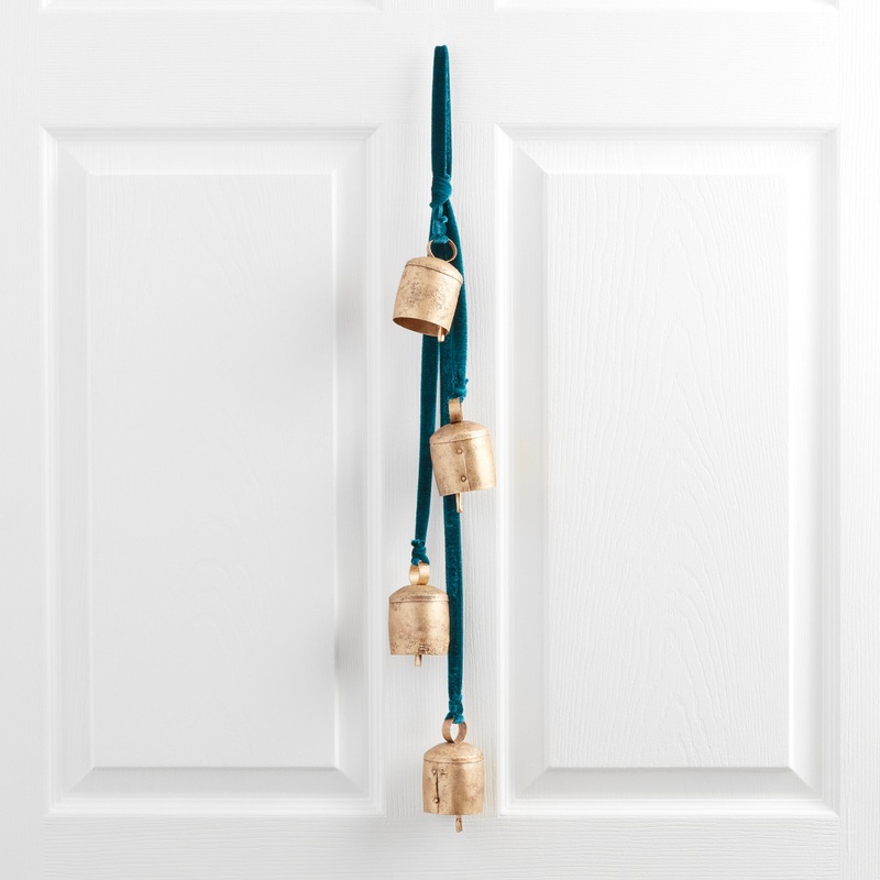 Antique Gold Metal Bells Hanging Decor