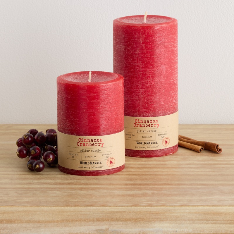 Apothecary Cinnamon Cranberry Pillar Scented Candle