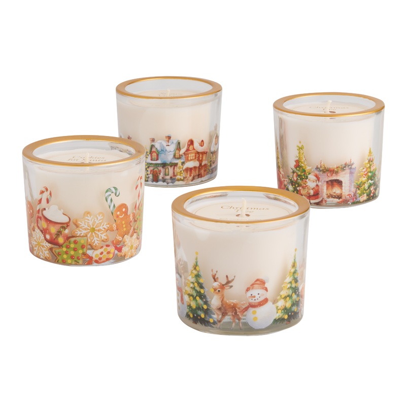 Vintage Holiday Gold Rim Scented Candle