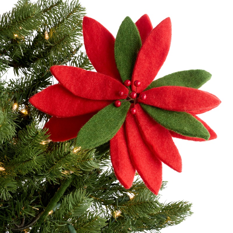 Wool Poinsettia Tree Pick